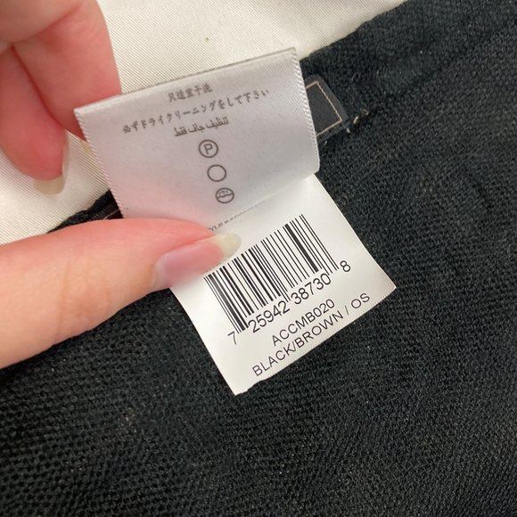 BCBGMaxAzria Tan and Black Fringe Blanket Scarf One Size - Picture 10 of 13